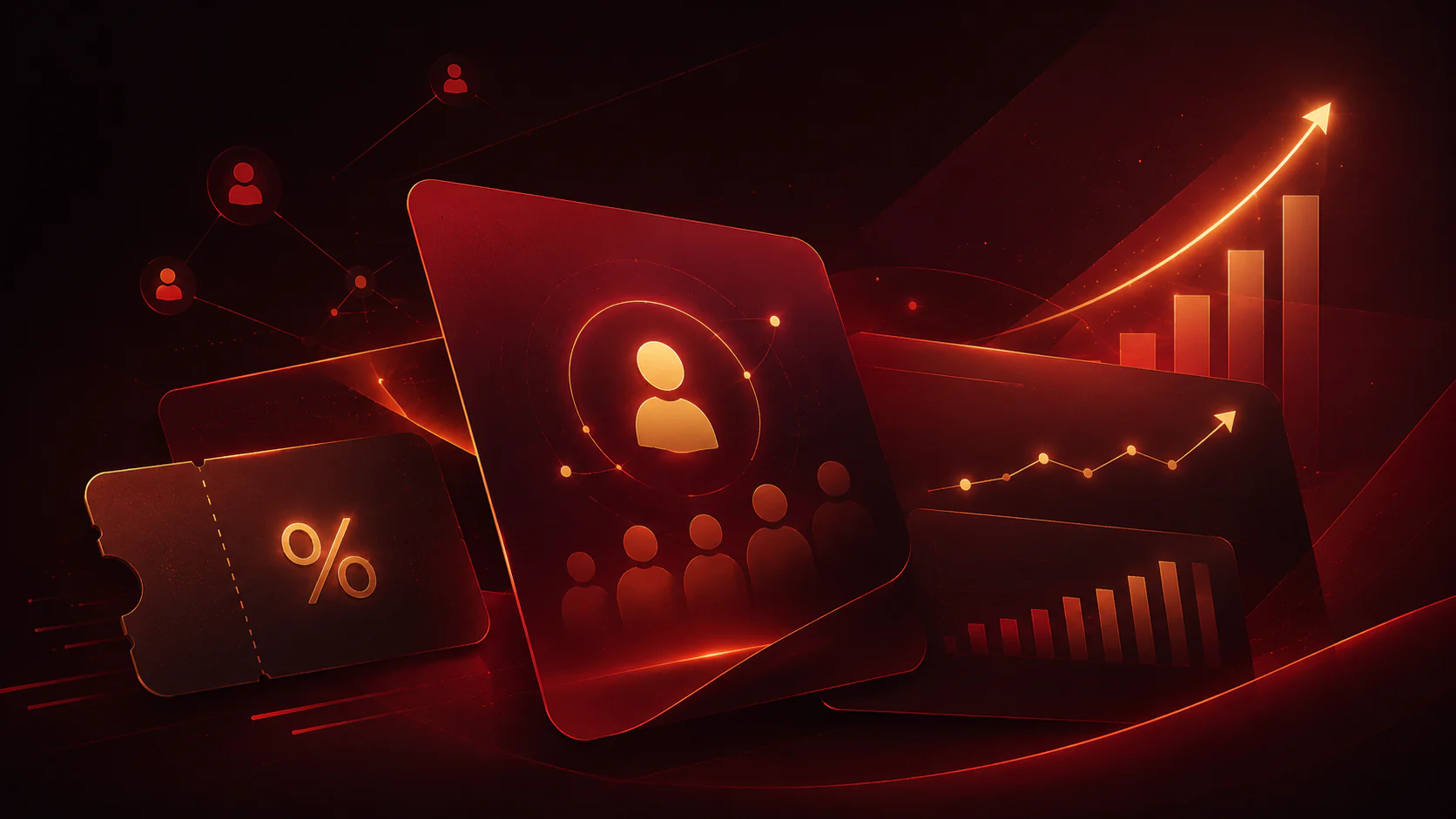 Partner route visual focused on promotion, audience growth, and campaign energy.